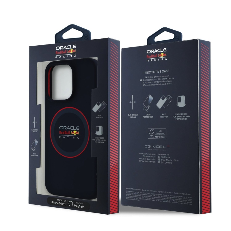 Red Bull szilikon Red Ring MagSafe hátlap iPhone 14 Pro tengerészgyalogsághoz