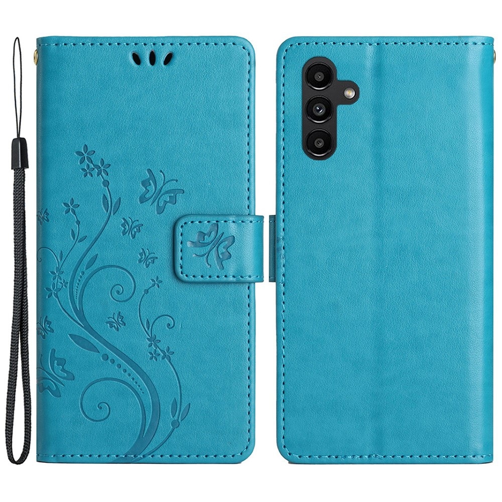 Virágok könyv tok Samsung Galaxy S23 FE készülékhez - kék