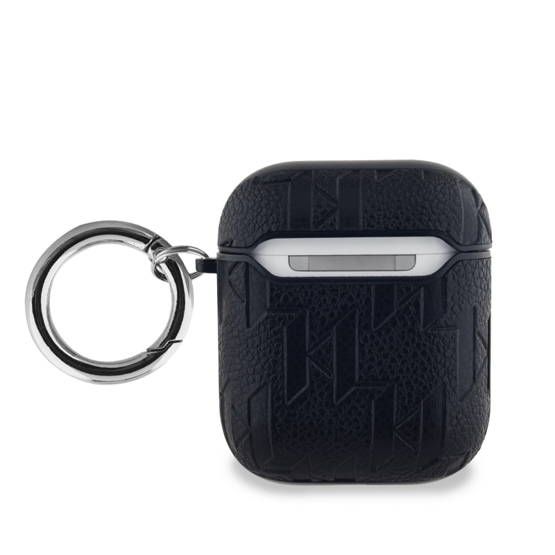 Karl Lagerfeld PU dombornyomott Karl Head tok az AirPods 1/2-hez Fekete