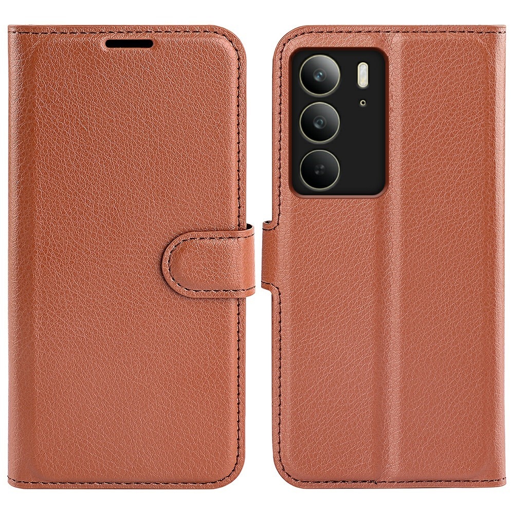 Litchi könyvtáska a Realme C75 készülékhez - barna