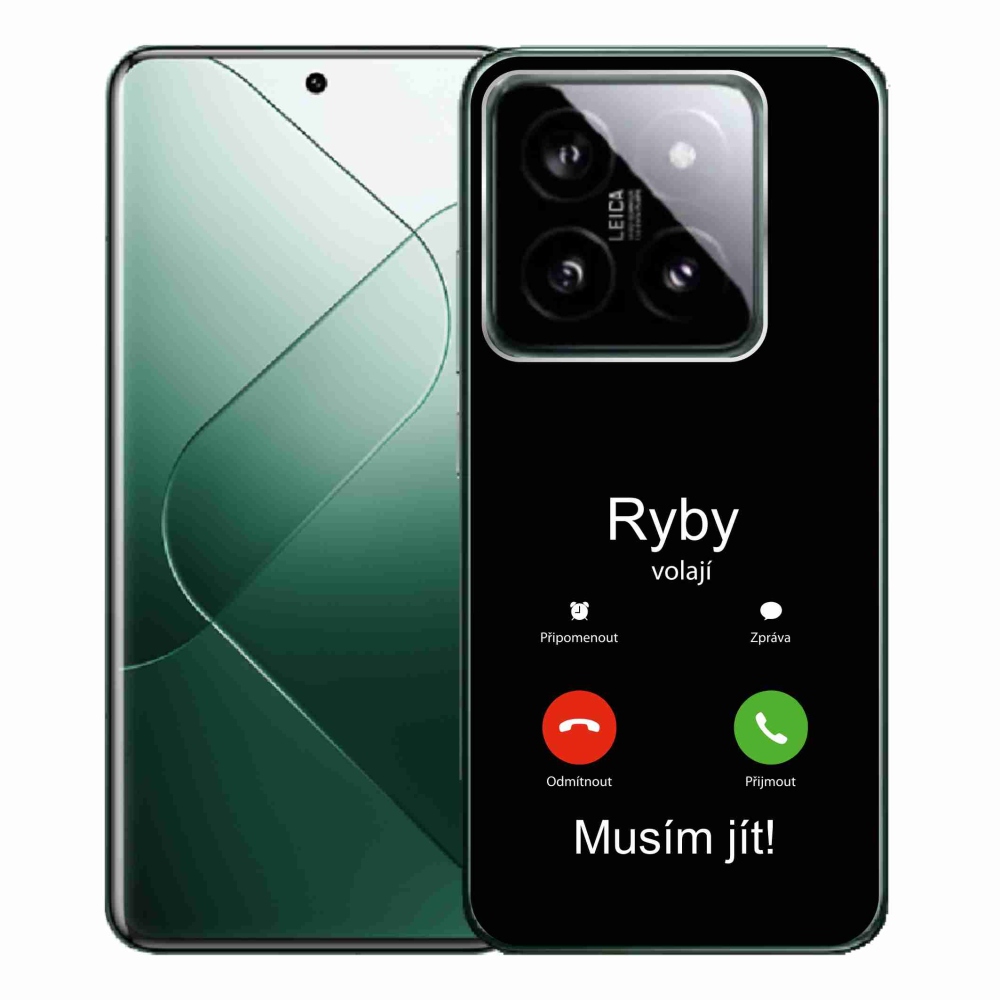 Gél borító mmCase a Xiaomi 14 Pro-hoz - hal hívás fekete háttérrel