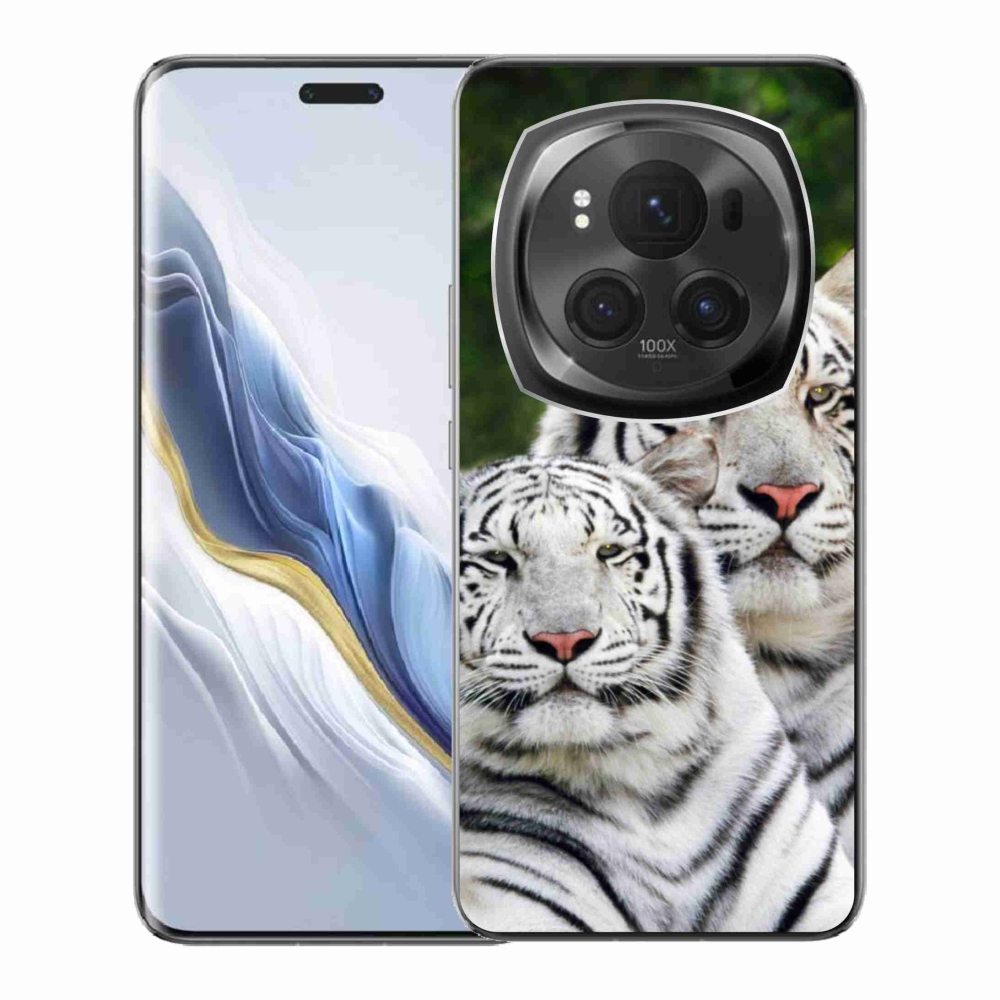 Gél tok mmCase a Honor Magic 6 Pro 5G készülékhez - fehér tigrisek