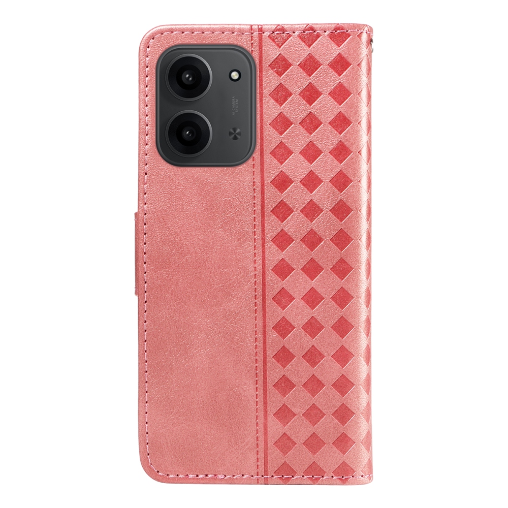 Rácsos könyv tok Xiaomi Redmi 15C 4G/5G (173mm) - rózsaarany
