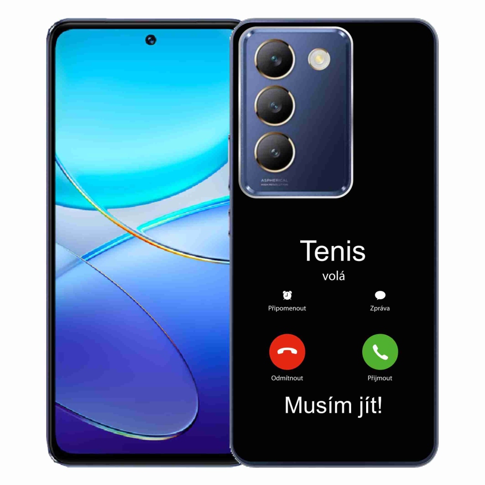 Gél borítás mmCase a Vivo V40 SE 4G/5G - tenisz hívások fekete háttérrel