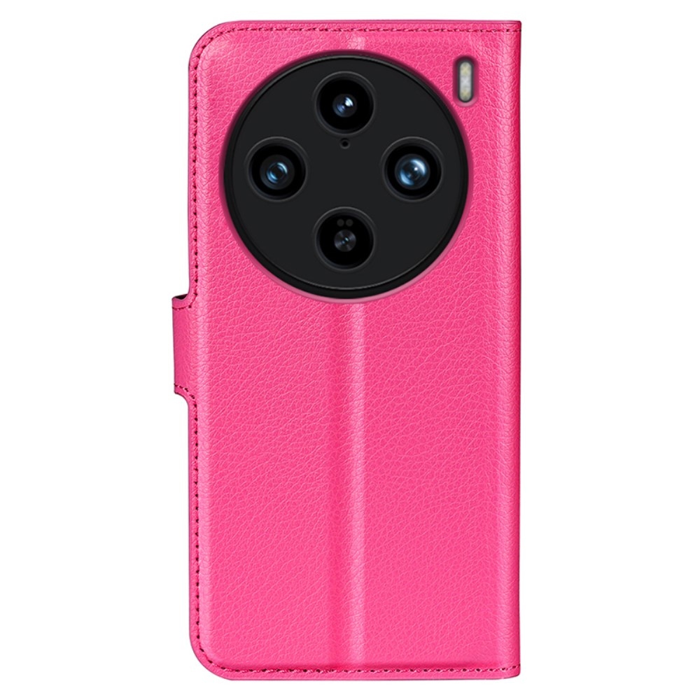 Litchi könyv tok a Vivo X100 Pro 5G-hez - rózsaszínű