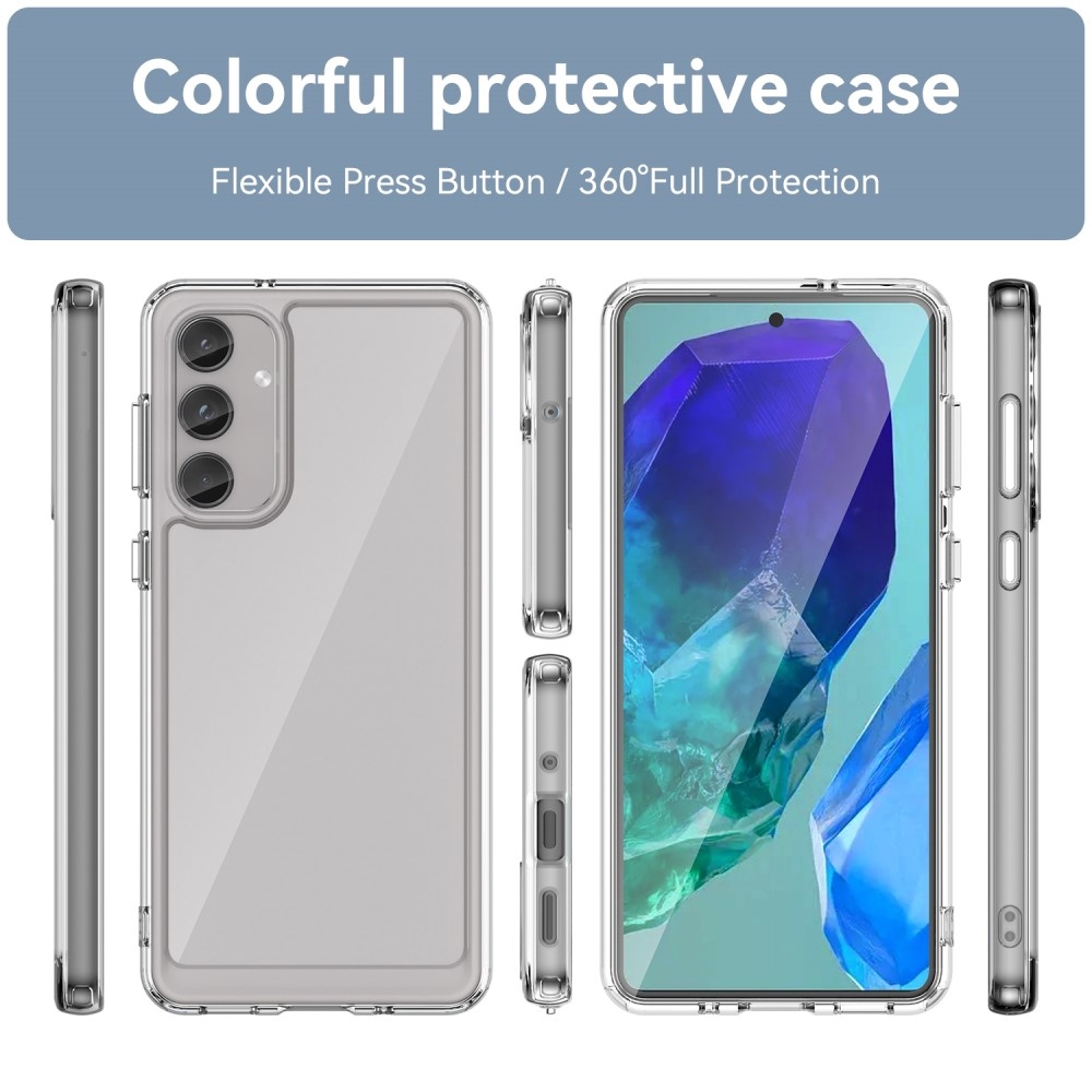 Gél tok kemény hátlappal a Samsung Galaxy M55 5G készülékhez - átlátszó