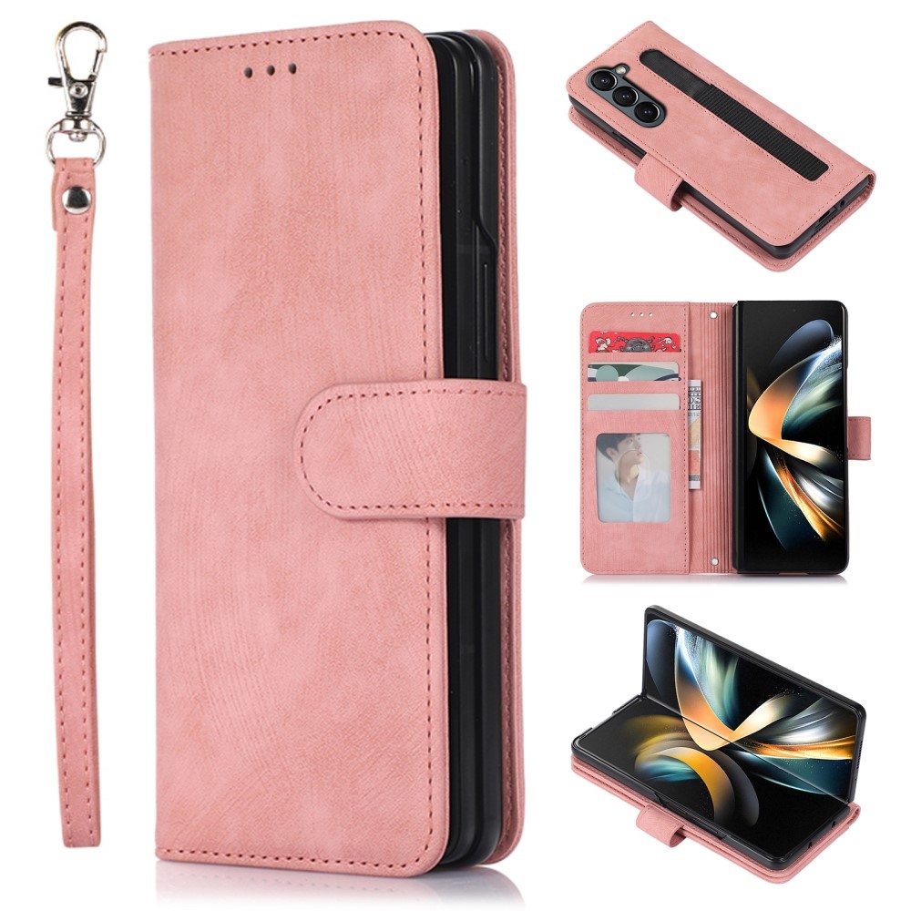 Tárcás könyvtáska Samsung Galaxy Z Fold5 5G - rózsa arany
