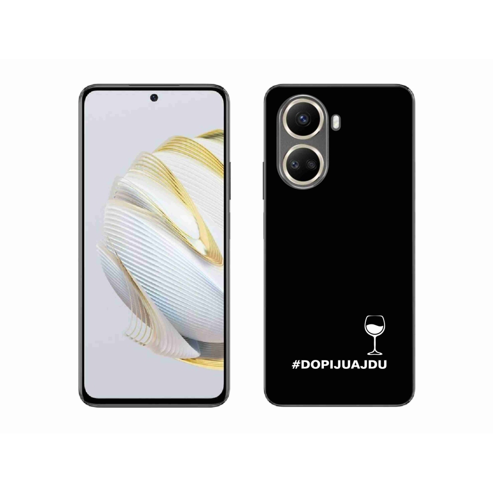 Gél borítás mmCase a Huawei Nova 10 SE-hez - bor motívum fekete háttérrel