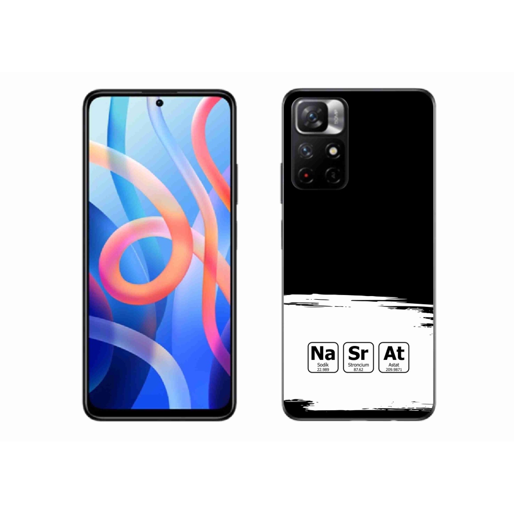 Gél borító mmCase a Xiaomi Redmi Note 11S 5G-hez - kémiai elemek fehér és fekete háttérrel