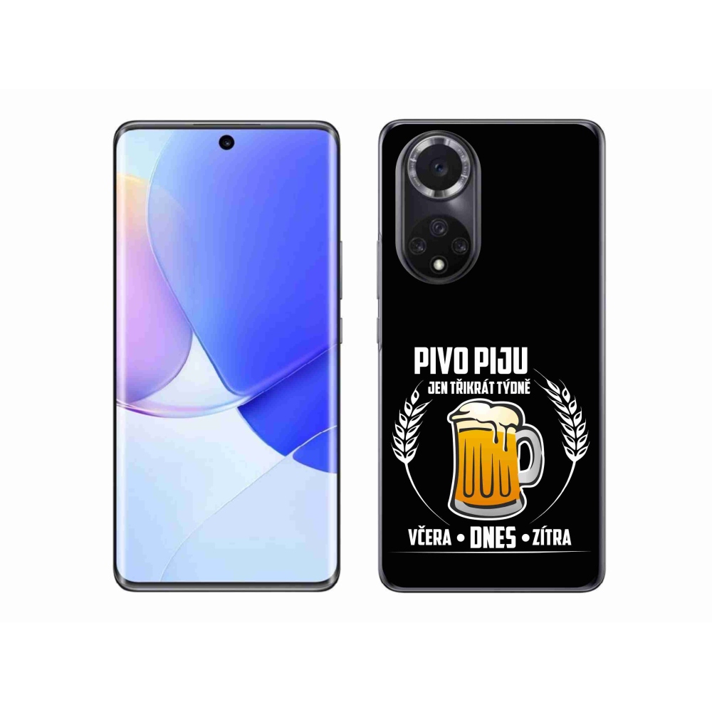 Gél borítás mmCase a Huawei Nova 9 készülékhez - sör motívum fekete háttérrel