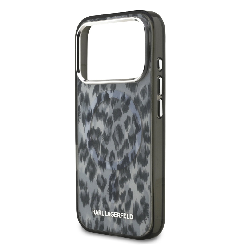 Karl Lagerfeld IML Leopard MagSafe hátlap iPhone 17 Próhoz, szürke