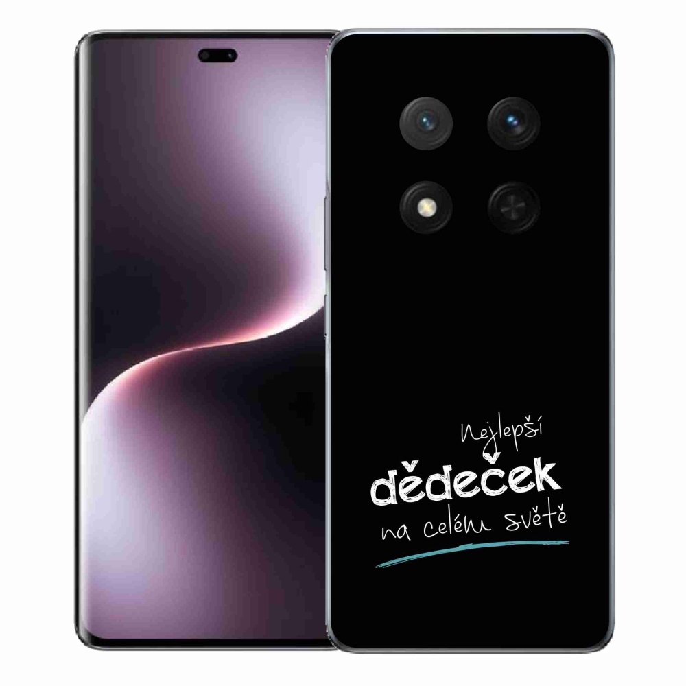Gél borító mmCase a Honor Magic 7 Lite 5G-n - legjobb nagypapa 3 fekete háttérrel