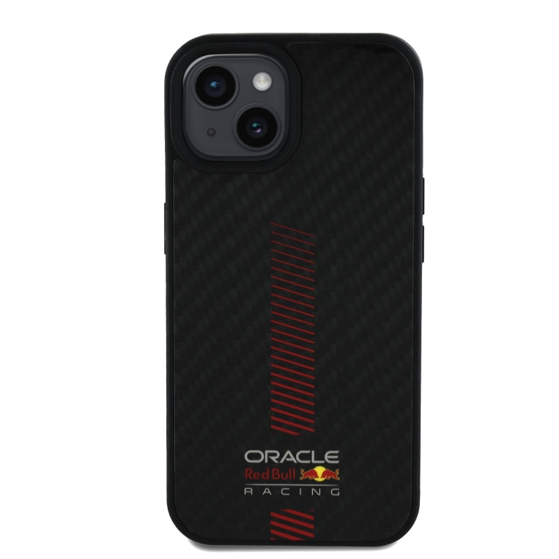 Red Bull Carbon Powerbar MagSafe MagSafe hátlap iPhone 15-hez Fekete
