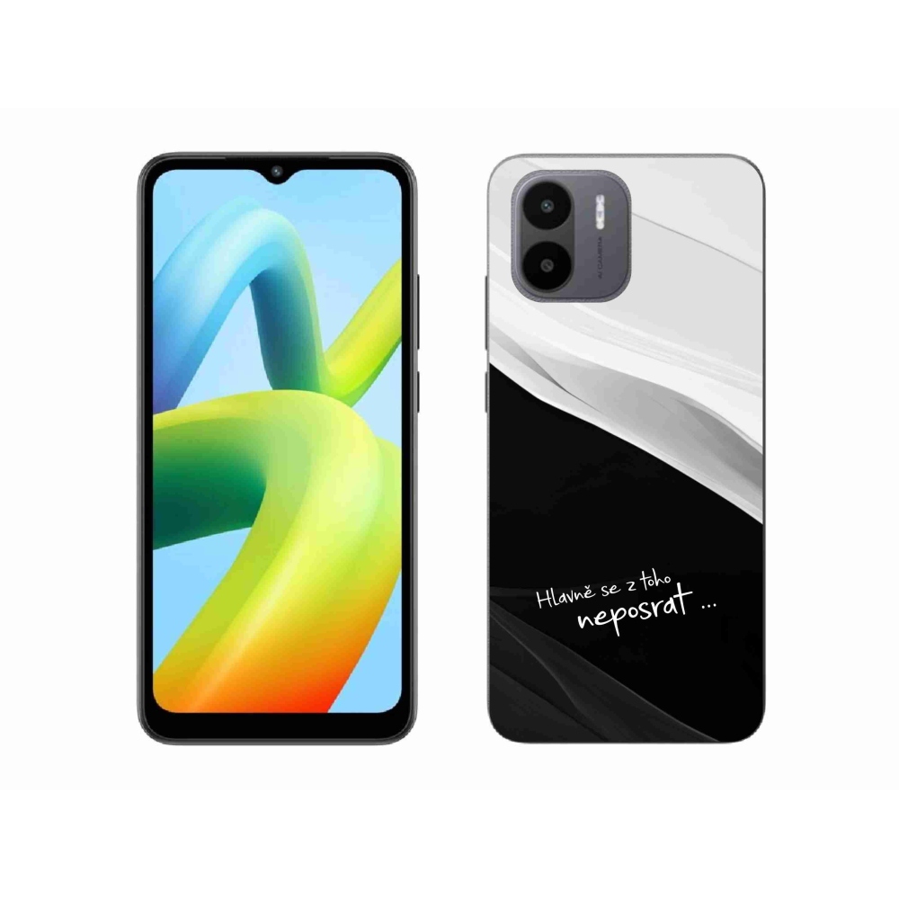 Gél borító mmCase a Xiaomi Redmi A1-hez - vicces szöveg 13 fekete és fehér háttérrel