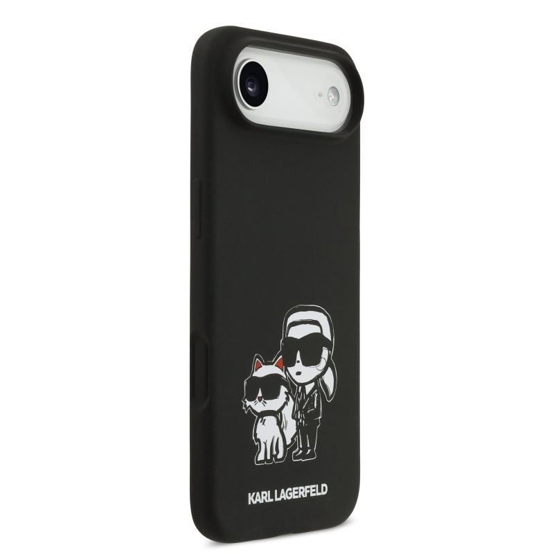 Karl Lagerfeld folyékony szilikon K&CH Sketch MagSafe hátlap iPhone 17 Airhez Fekete