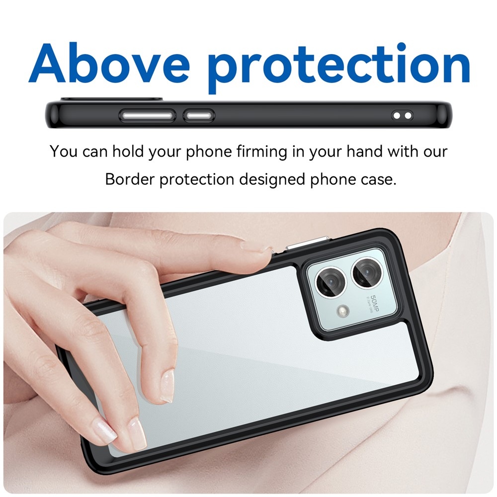 Gél tok kemény hátlappal a Motorola Moto G84 5G készülékhez - fekete