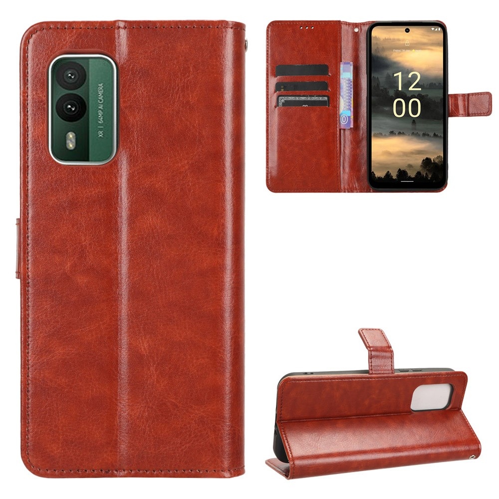 Lovas könyvtáska Nokia XR21 készülékhez - barna