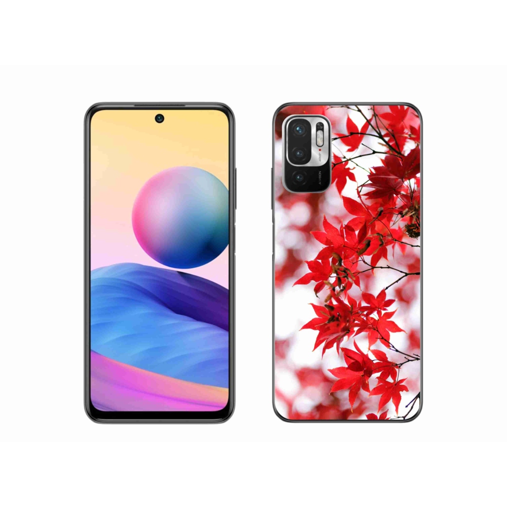 Gél borítás mmCase a Xiaomi Poco M3 Pro/5G számára - piros levelek