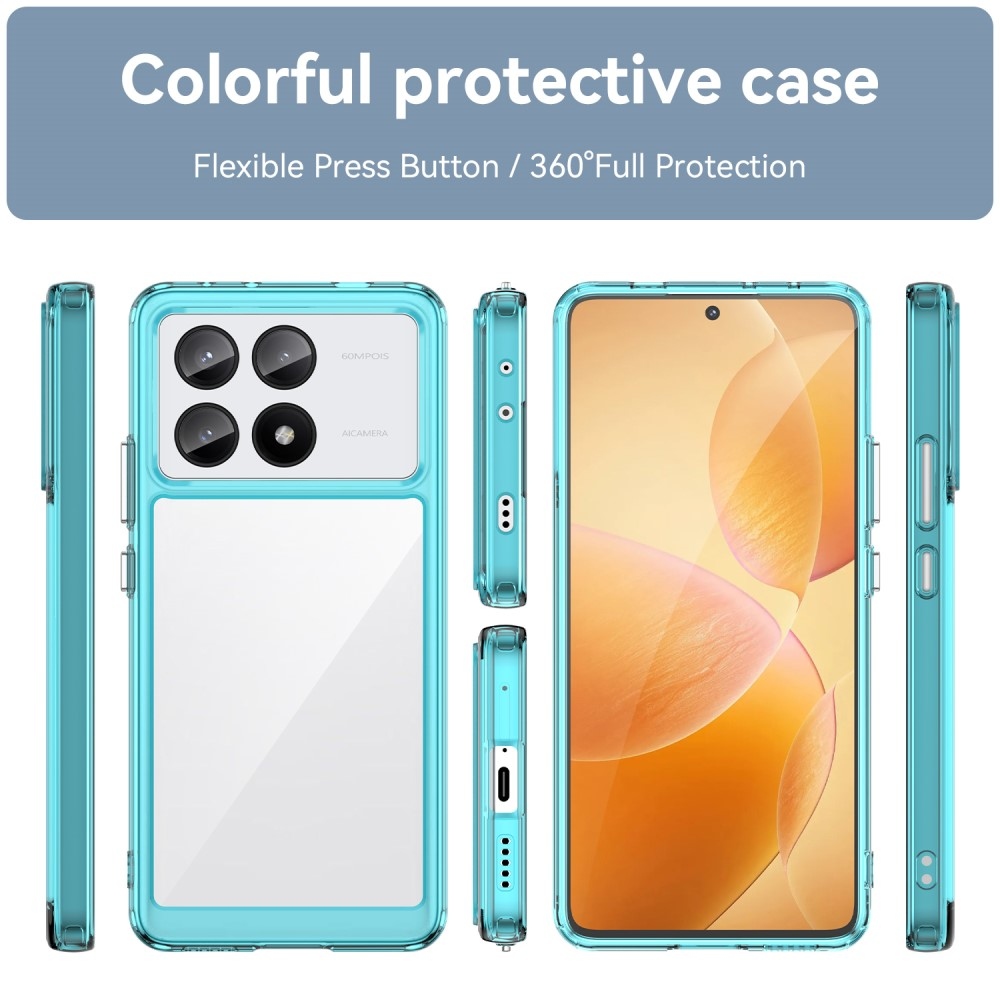 Gél tok fix hátlappal Xiaomi Poco X6 Pro 5G - világoskék
