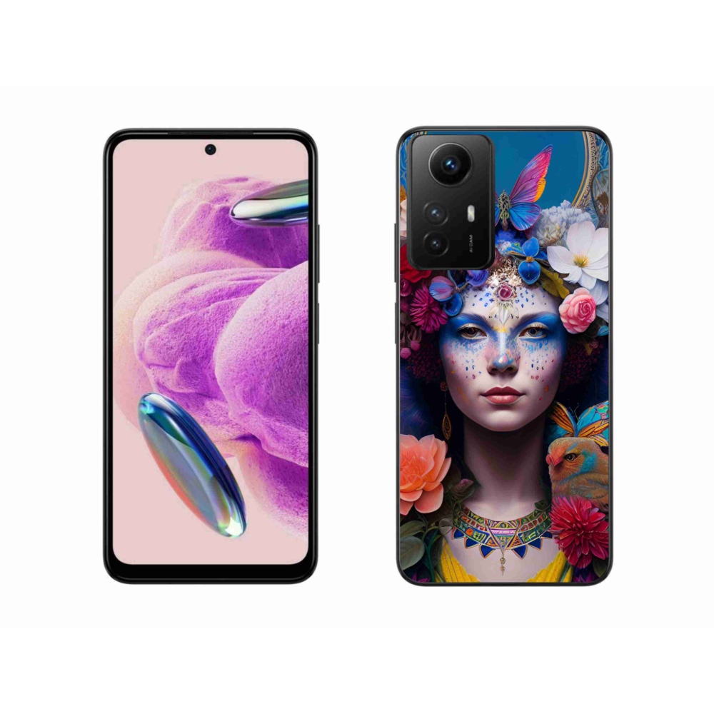 Gél borító mmCase a Xiaomi Redmi Note 12S-hez - nő virágokkal