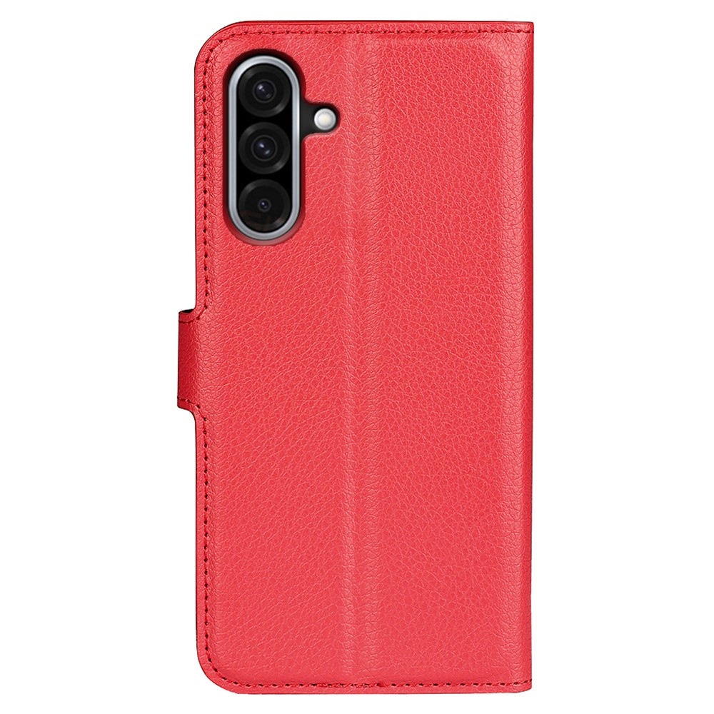 Litchi könyv tok Samsung Galaxy A36 5G - piros