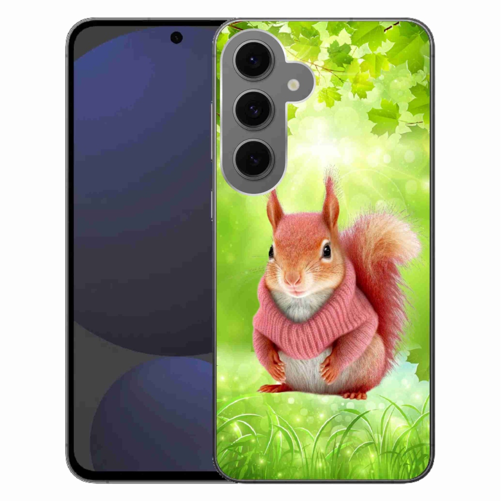 Zselés borítás mmCase Samsung Galaxy S24 FE készülékhez - mókus pulóverben