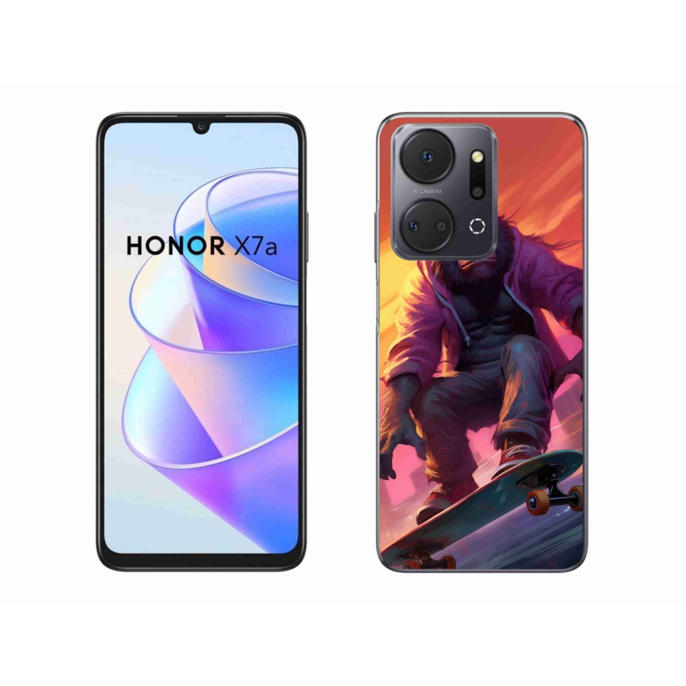 Gél borítás mmCase a Honor X7a számára - gorilla a gördeszkán