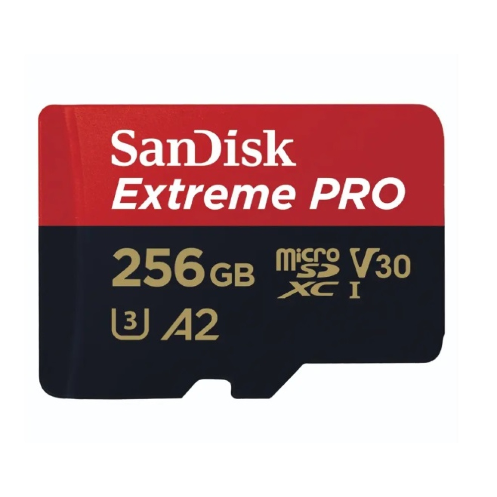 SanDisk Extreme PRO microSDXC 256GB + SD adapter 200MB/s & 140MB/s A2 C10 V30 UHS-I U3