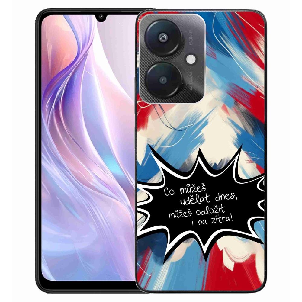 Gél borító mmCase a Xiaomi Redmi 13C 5G-hez - vicces szöveg 9 fekete háttérrel