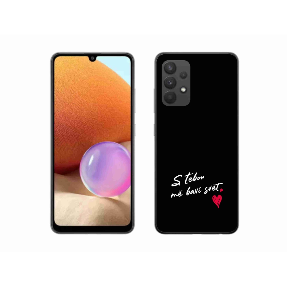Gél borítás mmCase Samsung Galaxy A32 4G - text in love 1 fekete háttér