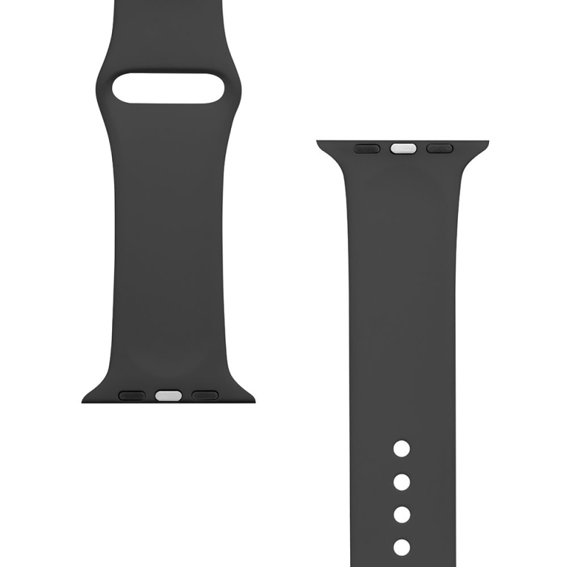 Tactical 488 Szilikon szíj Apple Watch 1/2/3/4/4/5/6/7/8/9/SE 42/44/45mm-es órához Fekete