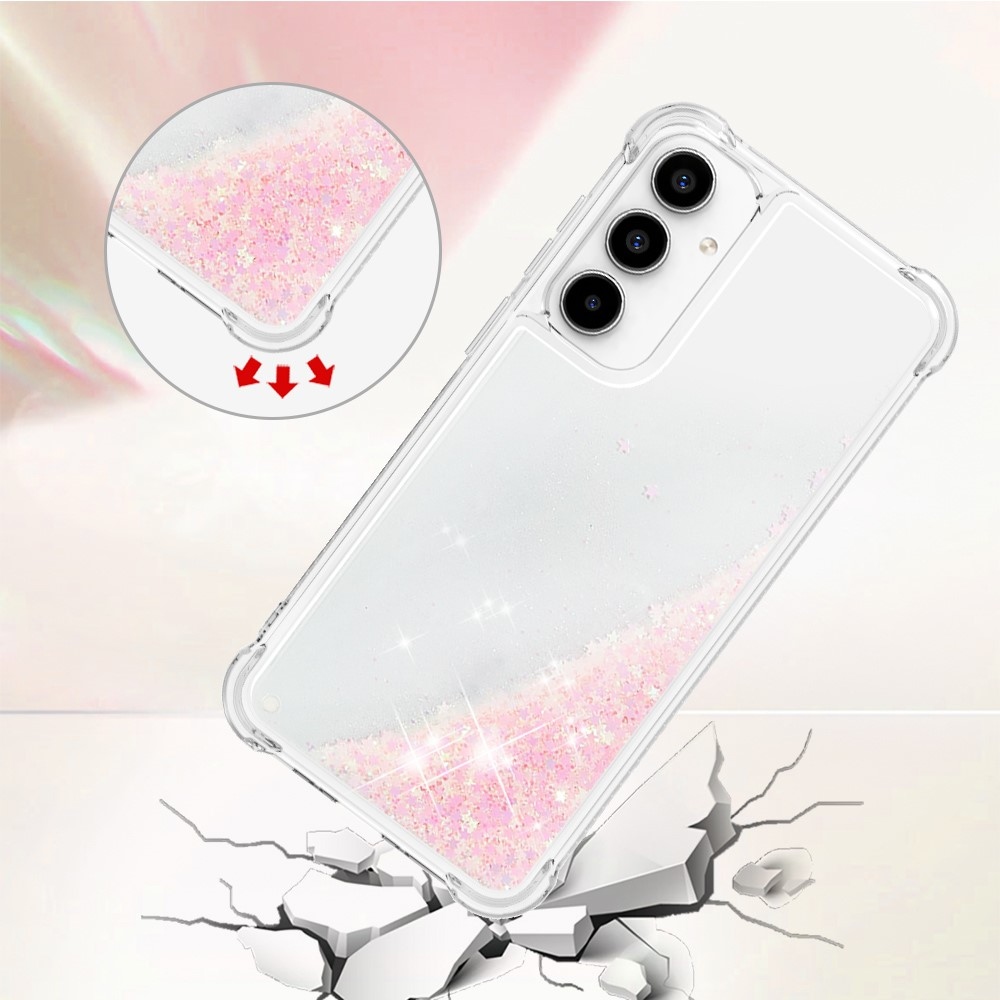 Glitter homokóra zselés tok Samsung Galaxy A36 5G - rózsaszín / csillagok