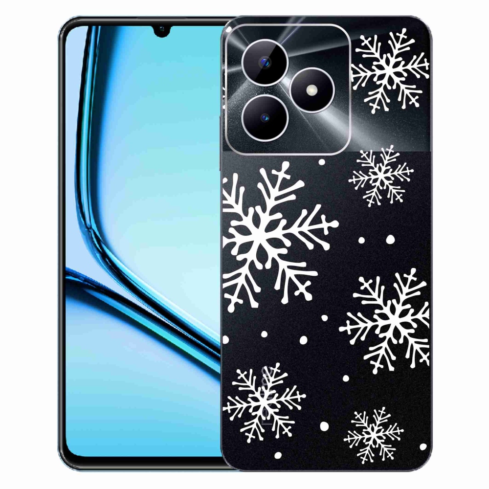 Zselés borítás mmCase a Realme Note 50 készülékhez - fehér pelyhek átlátszó háttéren