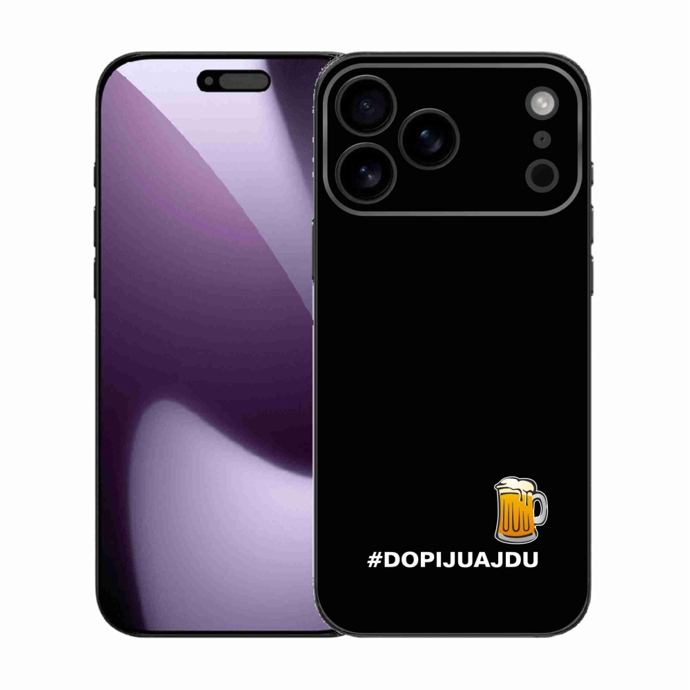 Gél borítás mmCase iPhone 17 Pro Max készülékhez - sör motívum 1 fekete háttér