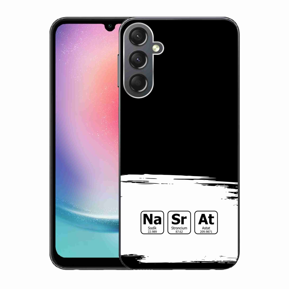 Gél borító mmCase Samsung Galaxy A24 - kémiai elemek fehér és fekete háttérrel