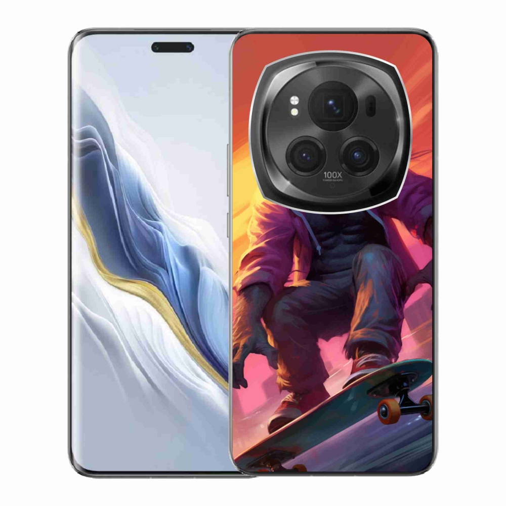 Zselés borítás mmCase a Honor Magic 6 Pro 5G számára - gorilla a gördeszkán