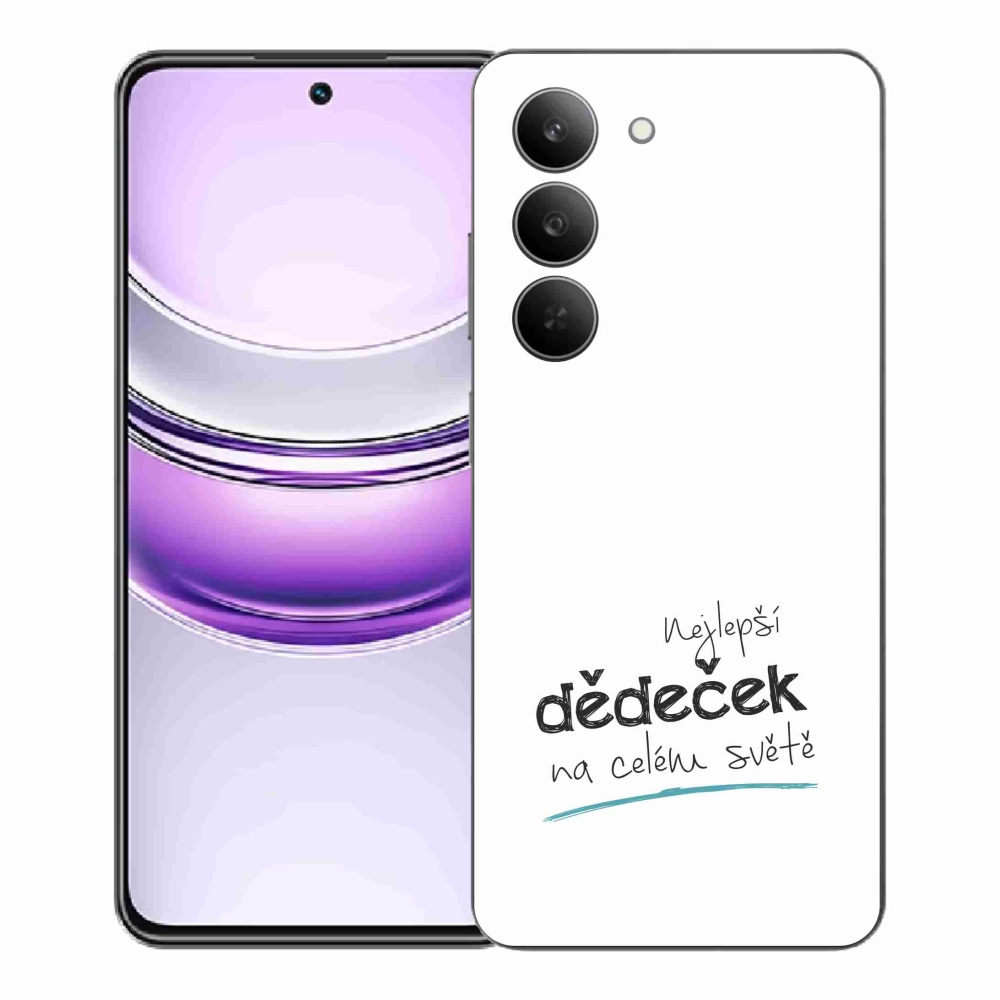 Gél borító mmCase a Realme 14x 5G - legjobb nagyapa 3 fehér háttérrel