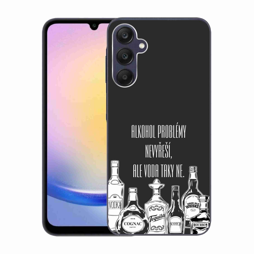 Gél borító mmCase Samsung Galaxy A25 5G - vicces szöveg fekete háttérrel