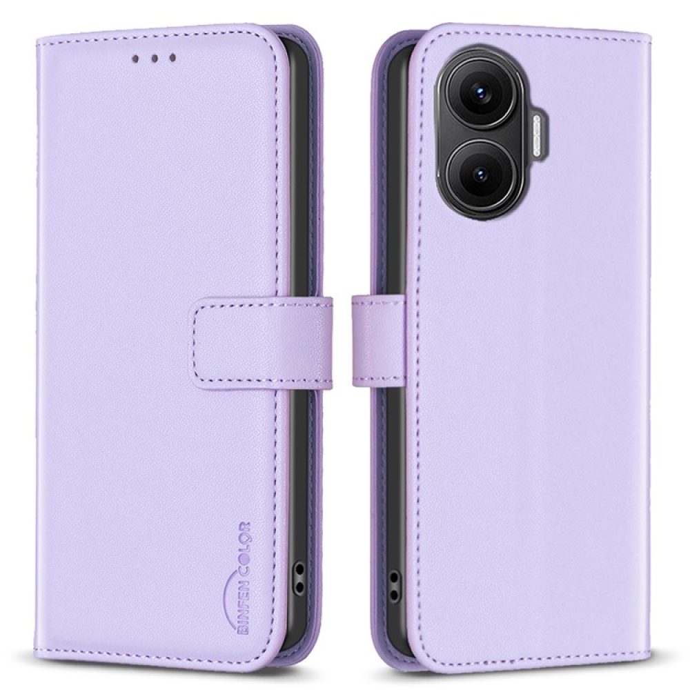 BNF könyv tok Xiaomi Poco F7 5G - világos lila