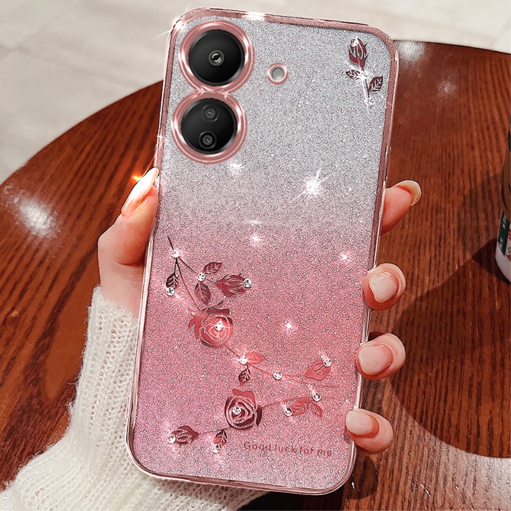 KADEM csillogó zselés tok Xiaomi Poco C65/Redmi 13C - rózsaarany színben