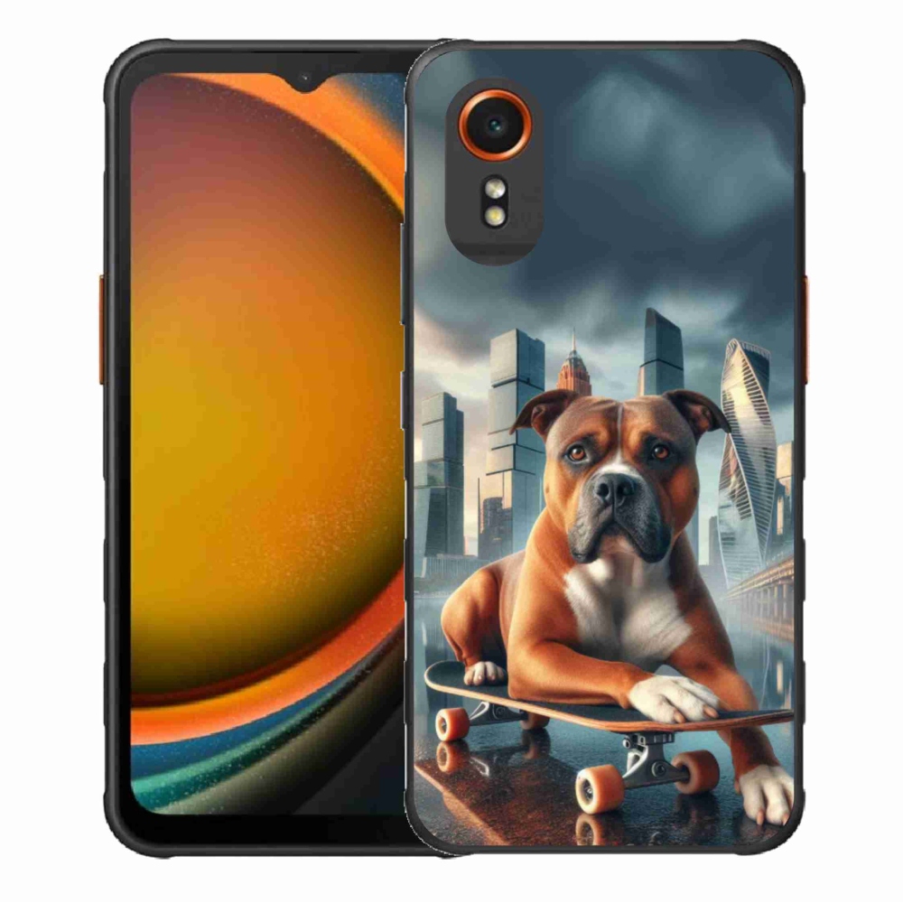Gél borítás mmCase Samsung Galaxy Xcover 7 készülékhez - kutya gördeszkán