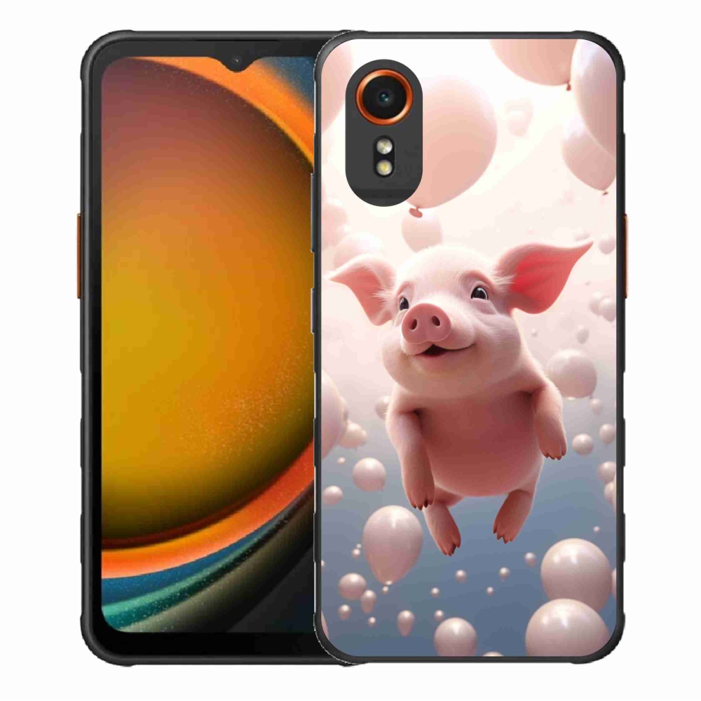 Gél borító mmCase Samsung Galaxy Xcover 7 - malac lufikkal mmCase Samsung Galaxy Xcover 7 - malac lufikkal