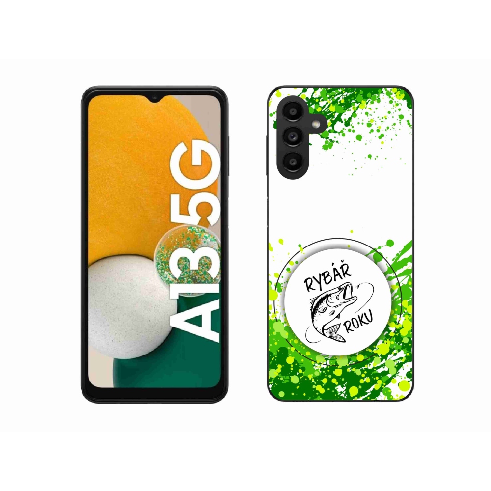 Gél borító mmCase Samsung Galaxy A13 5G - az év horgásza fehér háttérrel
