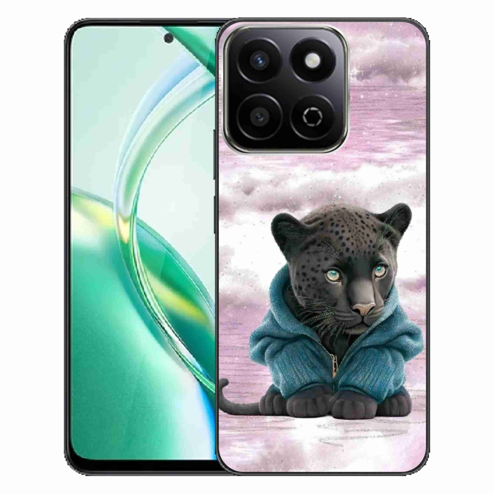 Zselés borítás mmCase a Honor 200 Smart 5G készülékhez - fekete párduc pulóverben