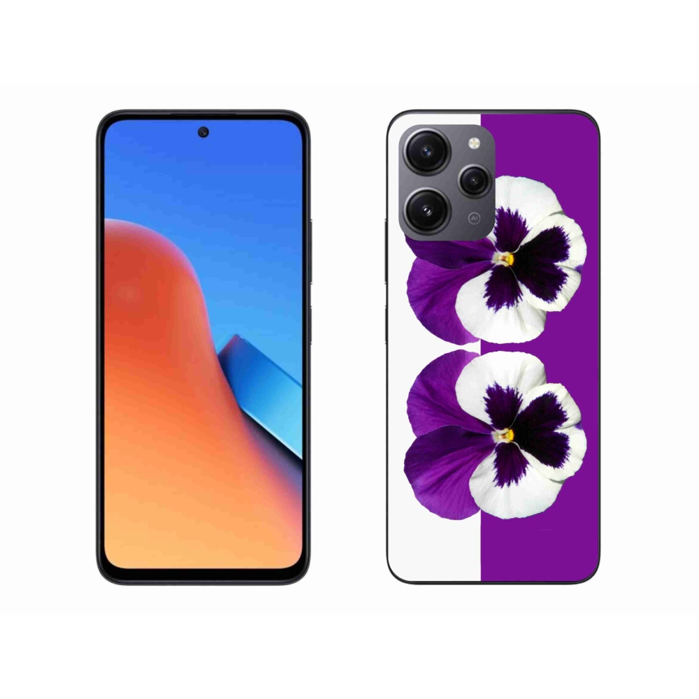 Gél borító mmCase a Xiaomi Redmi 12-hez - lila és fehér virág