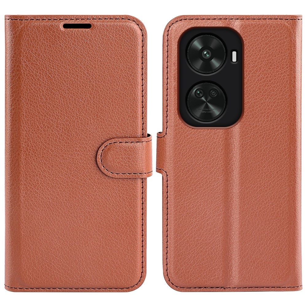 Litchi könyv tok Huawei Nova 12 SE-hez - barna