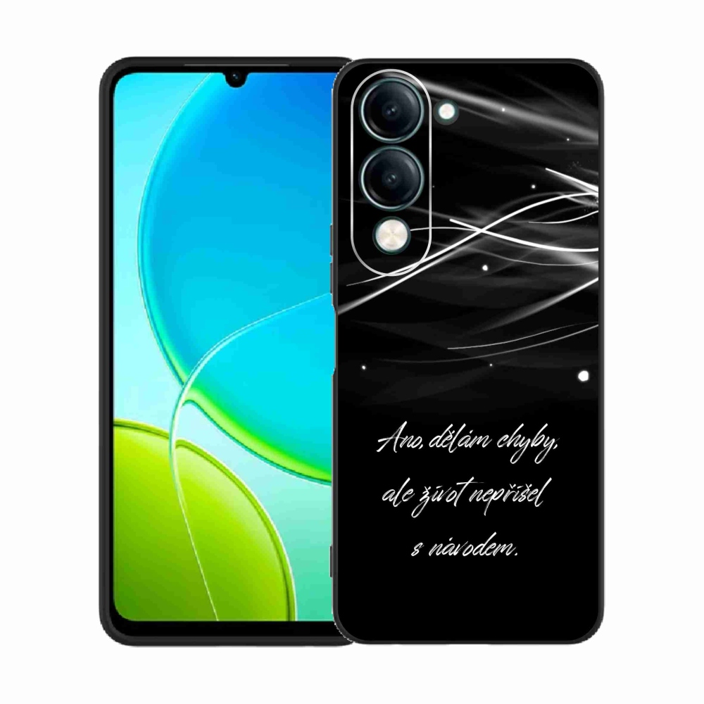 Gél borító mmCase a Vivo Y29s 5G-n - idézem fekete háttérrel