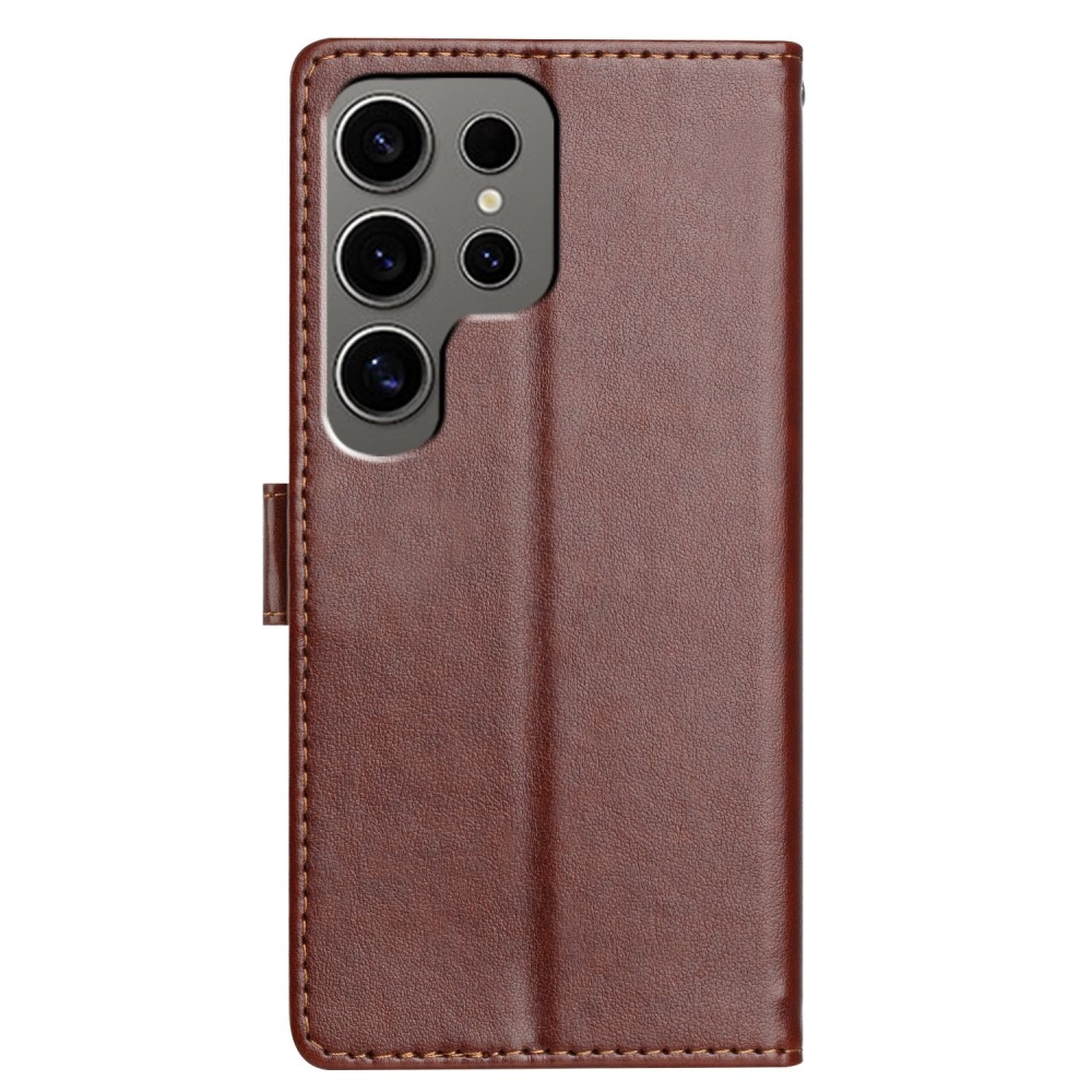 Vérrögök könyv tok Samsung Galaxy S25 Ultra készülékhez - barna