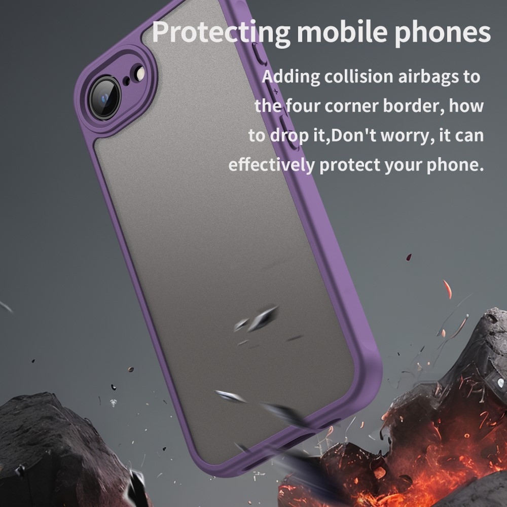 Gél tok fix hátlappal iPhone 16e készülékhez - lila
