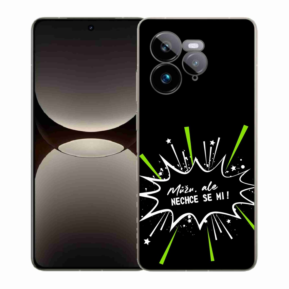 Gél borító mmCase a Realme GT 7 Pro 5G készülékhez - vicces szöveg 11 fekete háttér